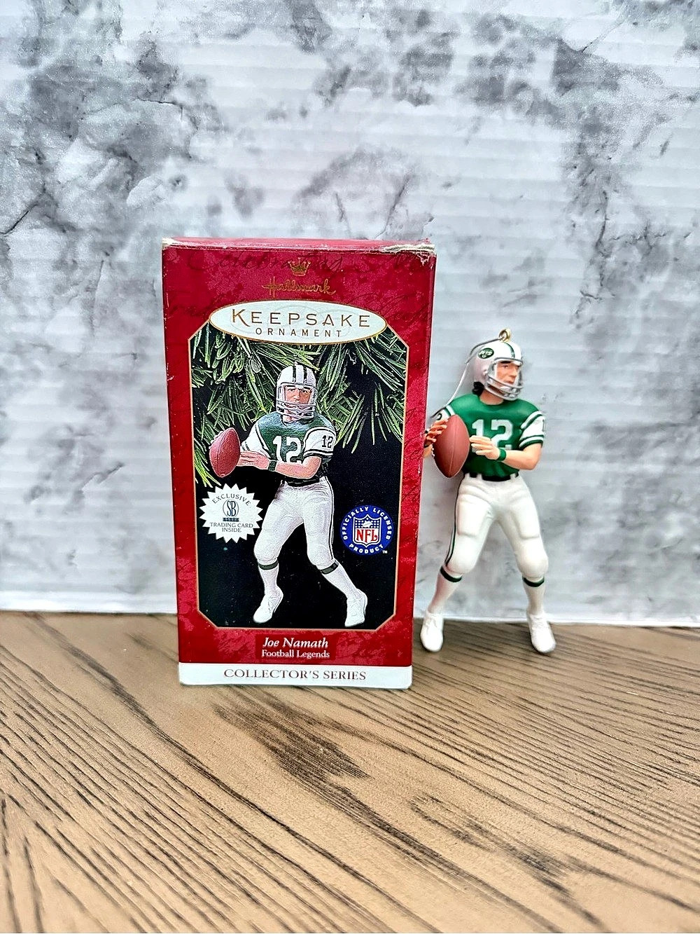 Hallmark 1997 Joe Namath Football Legends #3 Ornament Green & White